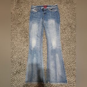 Red Rivet Light Blue Flare Jeans